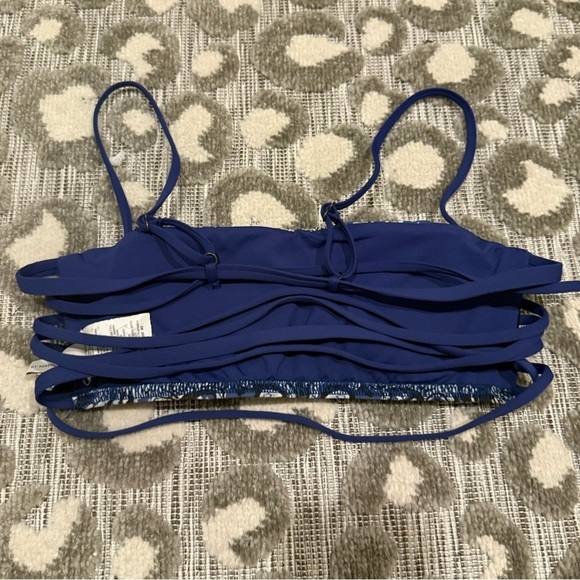 Becca By Rebecca Virtue Blue Americana Bandeau Bikini Top - Picture 5 of 6